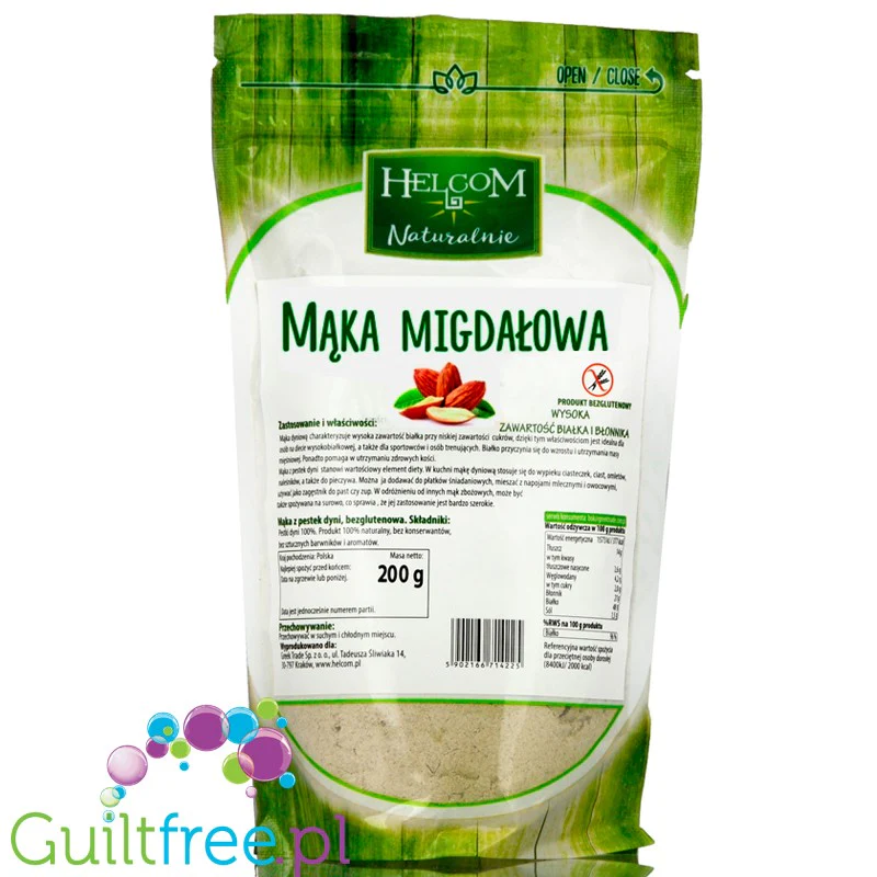 Helcom mąka migdałowa bezglutenowa, pełnotłusta (nieodtłuszczona)