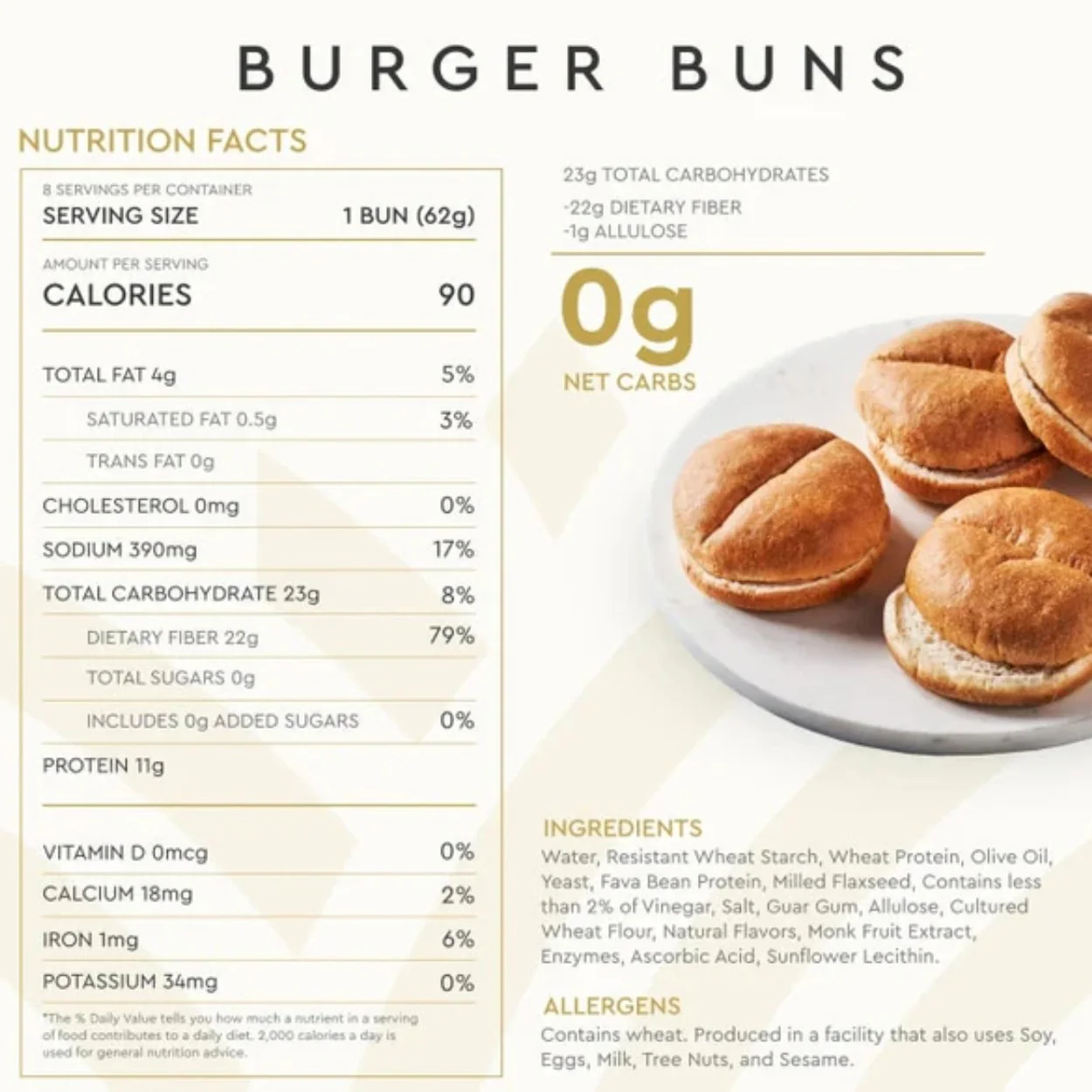 Hero Bread Classic Burger Buns - Keto bułki do burgerów, 8szt, 90kcal - Image 6