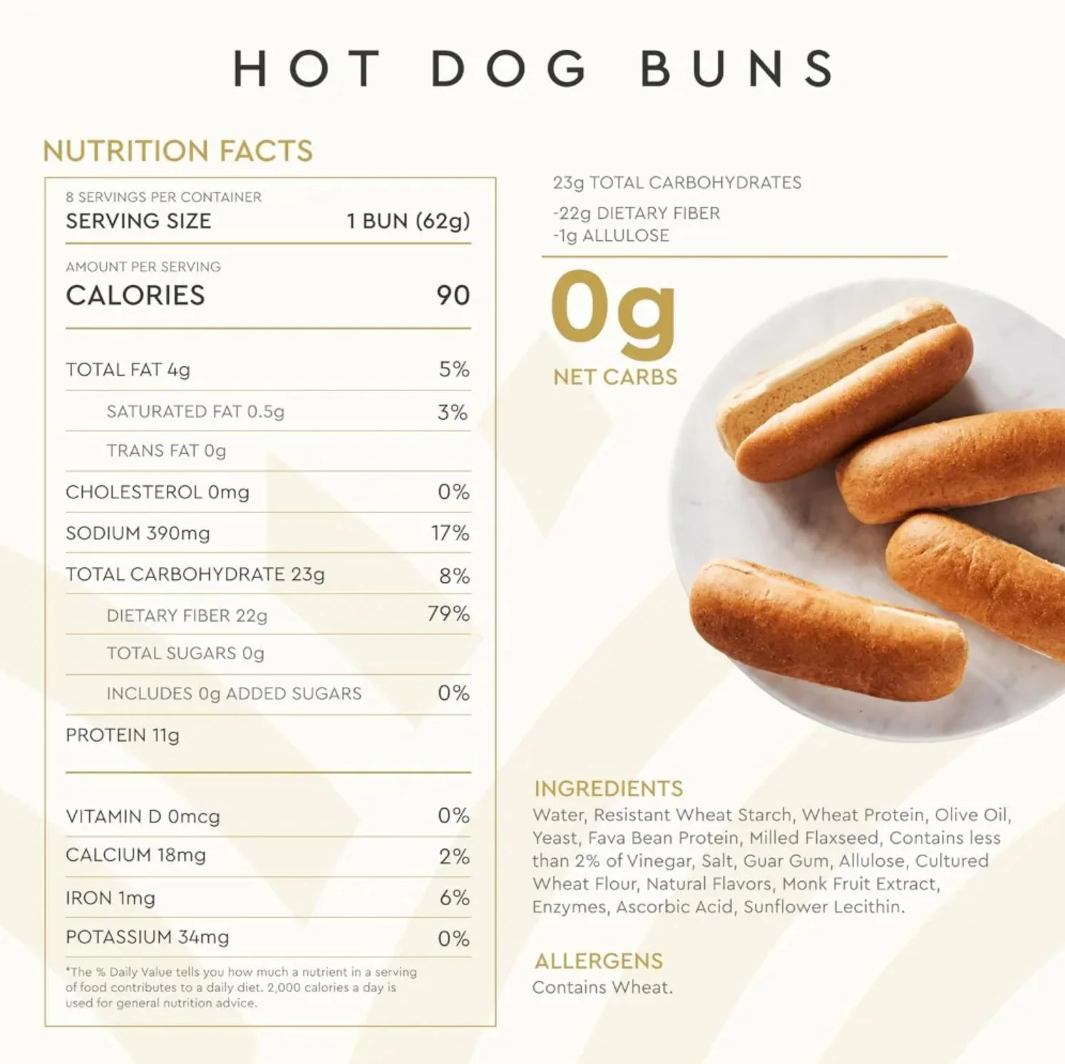 Hero Bread Classic Hot Dog Buns - Keto bułki do hot dogów, 8szt, 90kcal - Image 3