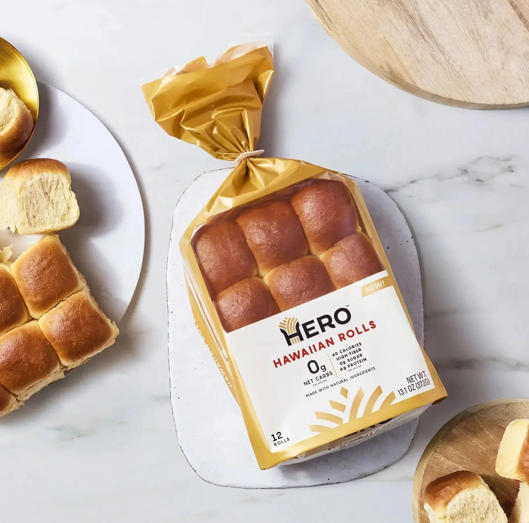 Hero Bread Hawaiian Rolls - mięciutkie keto bułeczki 12 szt, 60kcal 1g węglowodanów - Image 4