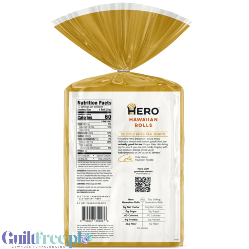 Hero Bread Hawaiian Rolls - mięciutkie keto bułeczki 12 szt, 60kcal 1g węglowodanów - Image 5