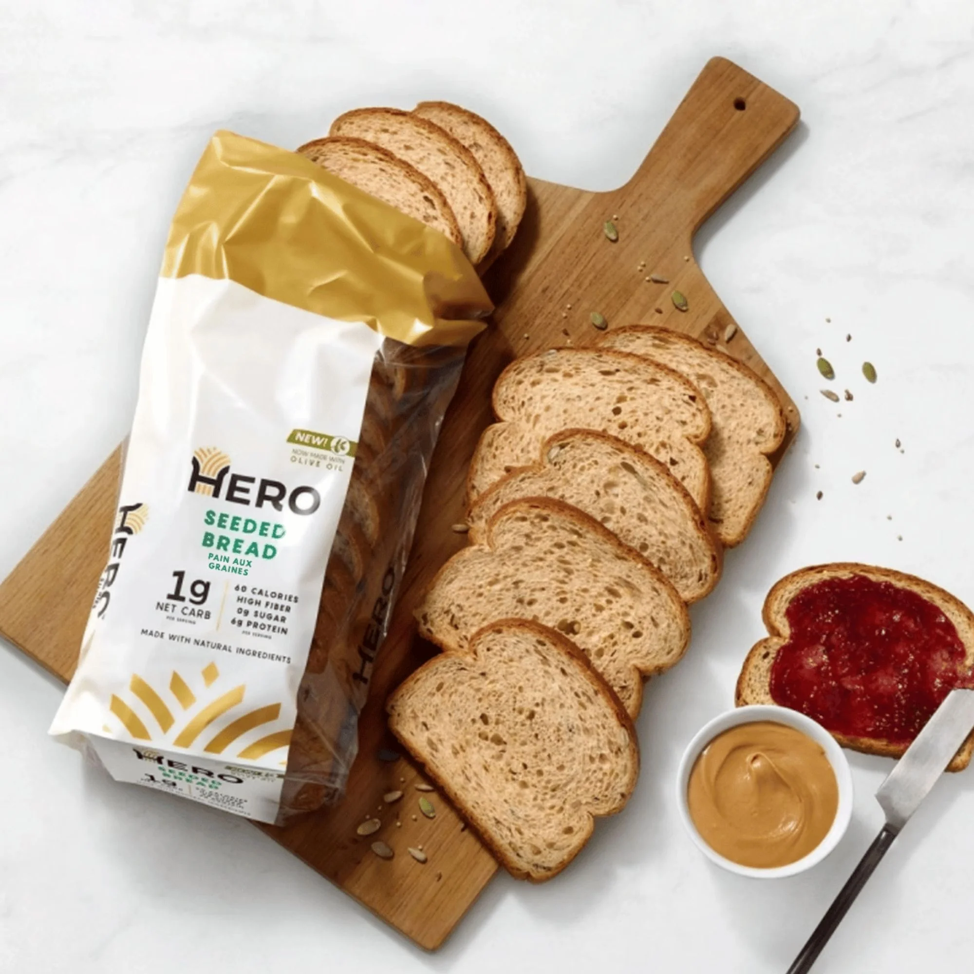 Hero Seeded Bread - keto chleb 1g węglowodanów w kromce, tylko 60kcal - Image 3