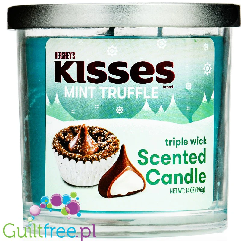 Hershey's Kisses Mint Truffle Scented Candle - duża świeca zapachowa (Trufle Czekoladowe & Miętowe Nadzienie)