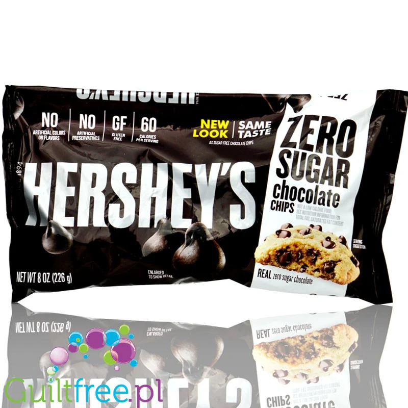Hershey's Sugar Free Semi-Sweet Baking Chips - czekoladowe kropelki do ciasta, bez cukru