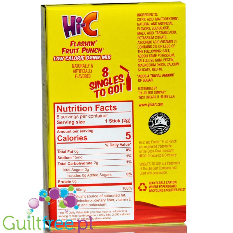 Hi-C Fruit Punch Singles - saszetka na 0.6L napoju zero cukru - Image 4