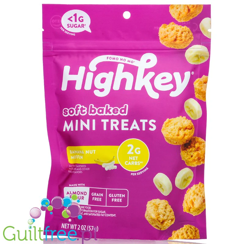 HighKey Keto Soft Treats Banana Nut Muffin - bezglutenowe ciasteczka migdałowe ze stewią i erytrolem