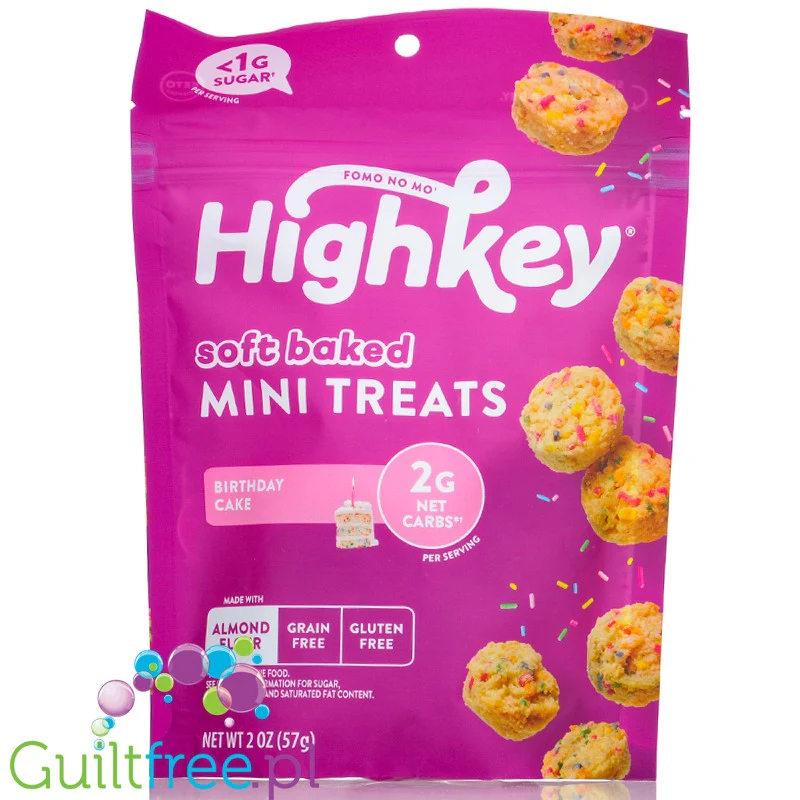 HighKey Keto Soft Treats Birthday Cake - bezglutenowe ciasteczka migdałowe ze stewią i erytrolem