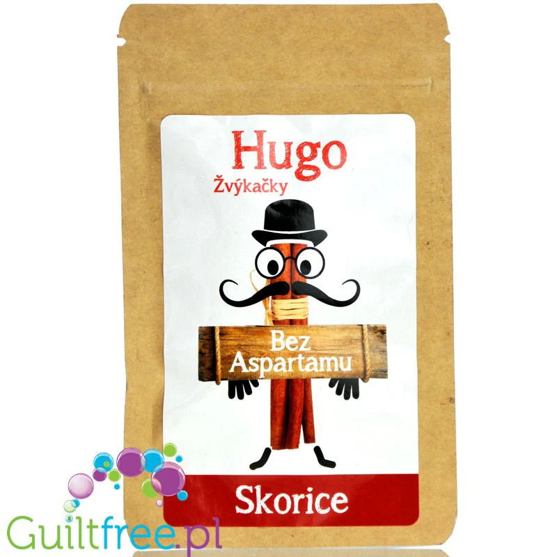Hugo Skorice, guma do żucia z ksylitolem, bez aspartamu, z cynamonem