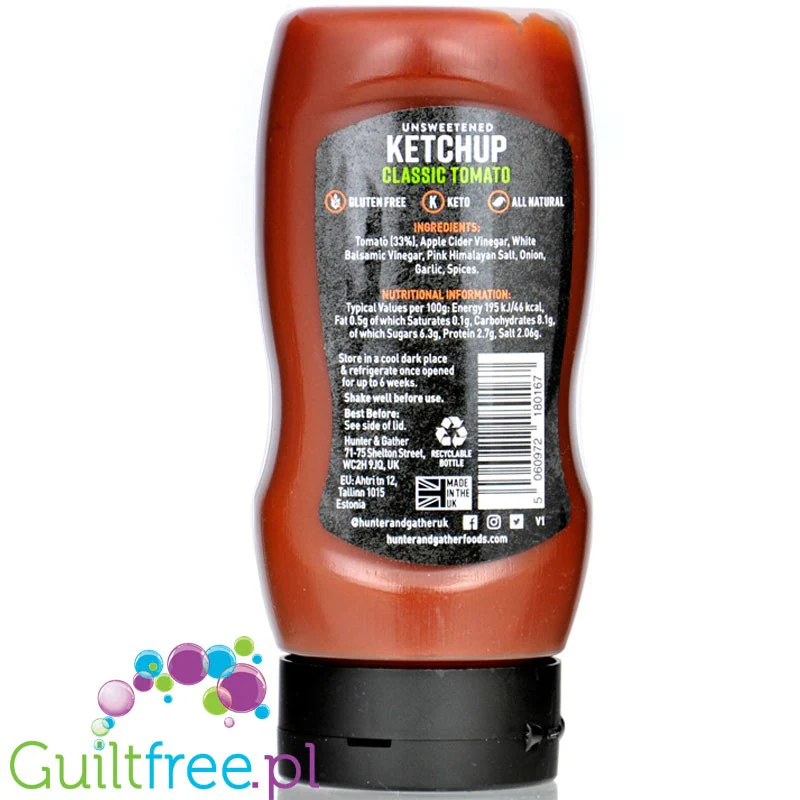 Hunter & Gather Classic Tomato Ketchup 46kcal - pikantny keto keczup niesłodzony, bez słodzików - Image 2