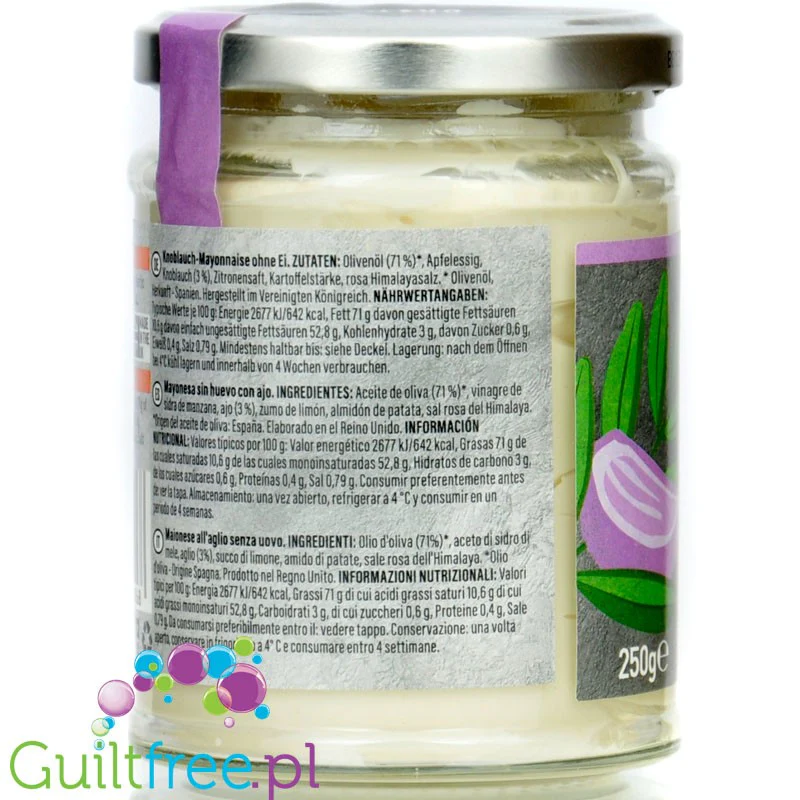 Hunter & Gather Egg Free Mayo Garlic - wegański czosnkowy keto majonez na oliwie - Image 3