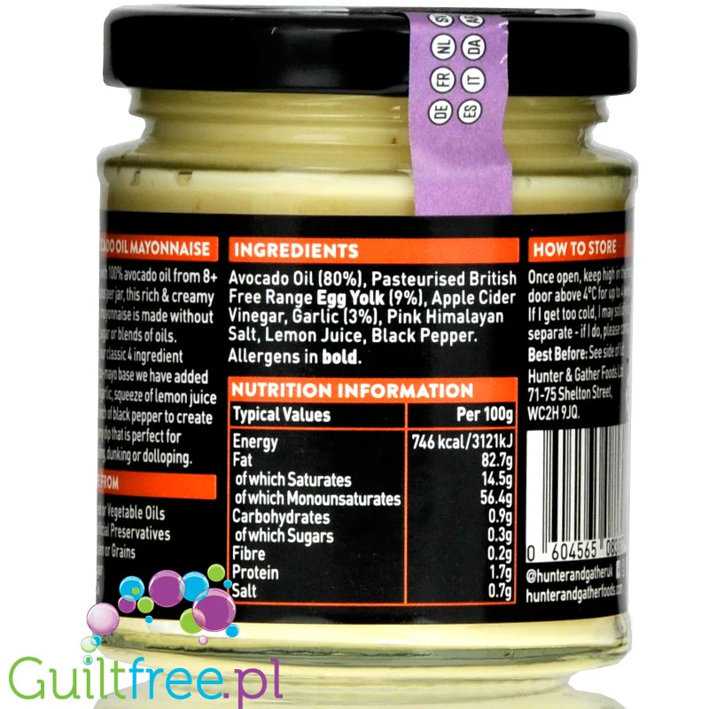 Hunter & Gather Garlic Avocado Mayo - czosnkowy keto majonez z awokado, 4 składnikowy - Image 3