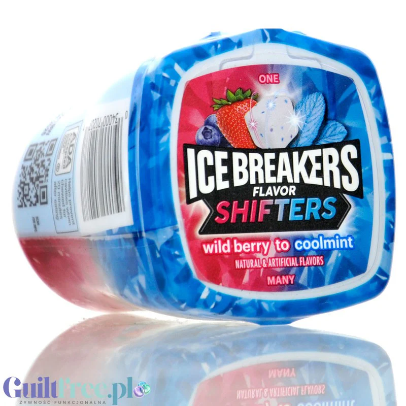 Ice Breakers Shifters Wild Berry Coolmint Gum - dwusmakowa guma do żucia bez cukru o smaku dzikiej jagody