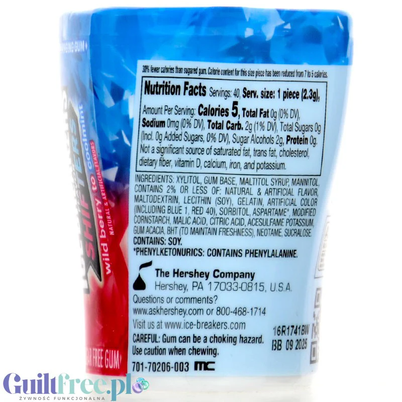 Ice Breakers Shifters Wild Berry Coolmint Gum - dwusmakowa guma do żucia bez cukru o smaku dzikiej jagody - Image 3