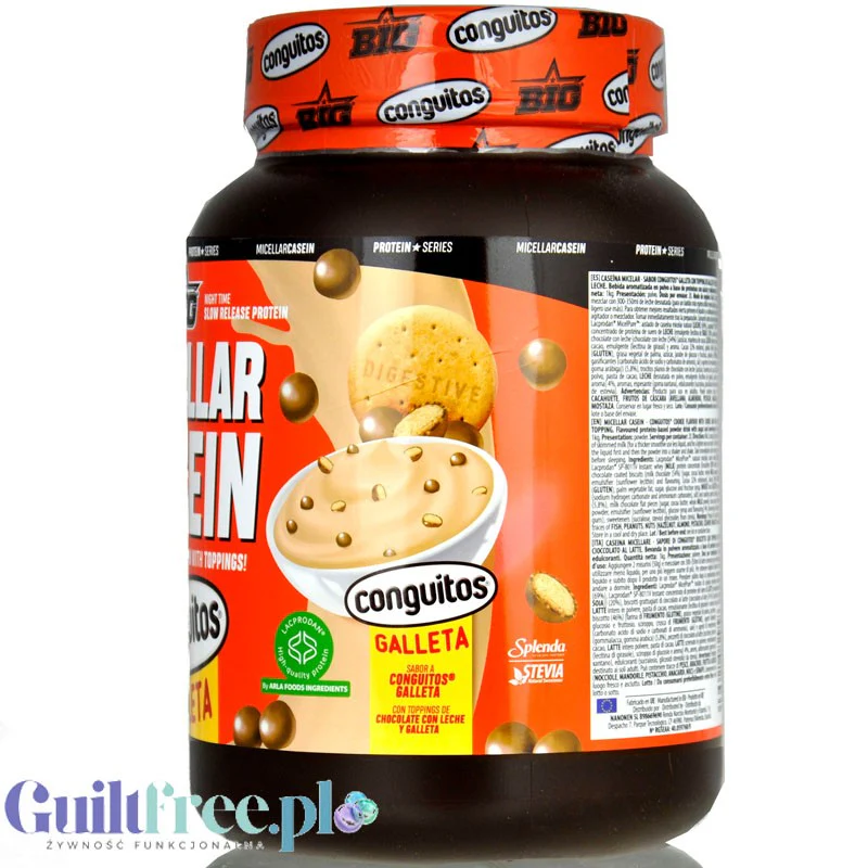 BIG® Micellar Casein, Conguitos Galleta Chocolate 1kg - gęsta deserowa odżywka białkowa, smak ciasteczko & mleczna czekolada - Image 2