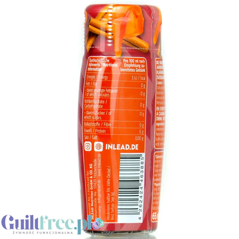 Inlead Barista Syrup Caramel Cinnamon - skoncentrowane kropelki do kawy bez cukru i kalorii na 8L - Image 2
