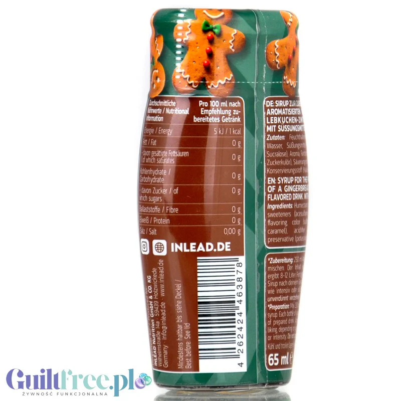 Inlead Barista Syrup Gingerbread - skoncentrowane piernikowe kropelki do kawy bez cukru i kalorii - Image 2