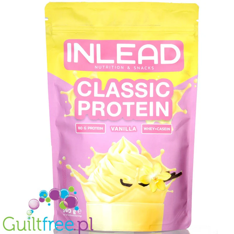 Inlead Classic Protein Vanilla - gęsta odżywka białkowa Kazeina & WPC z witaminą B6, Wanilia