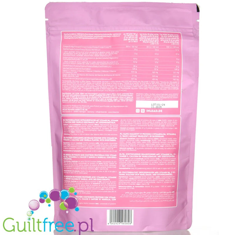 Inlead Classic Protein Vanilla - gęsta odżywka białkowa Kazeina & WPC z witaminą B6, Wanilia - Image 2