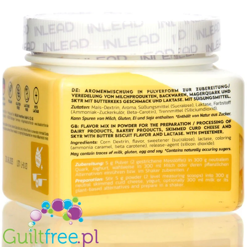 Inlead Flavor Powder Butter Biscuit 250g - błonnikowy aromat słodzący w proszku bez cukru, Maślane Ciasteczka - Image 3
