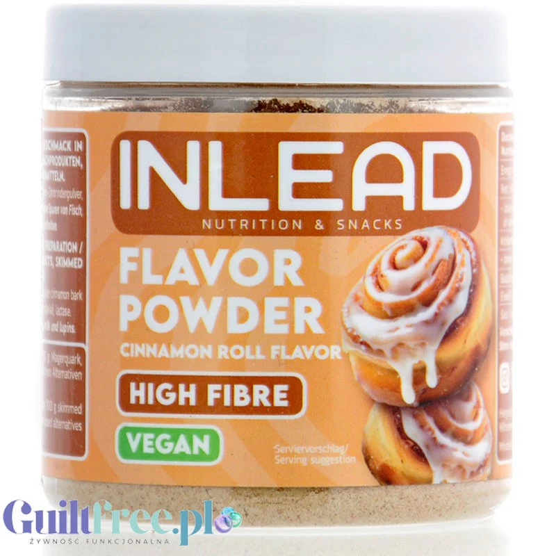 Inlead Flavor Powder Cinnamon Roll 90g - błonnikowy aromat słodzący w proszku o smaku Cynamonka z Orzechami