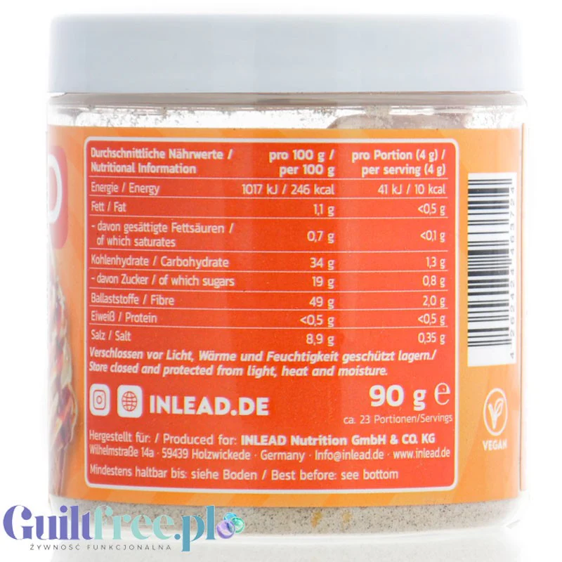 Inlead Flavor Powder Salted Caramel 90g - błonnikowy aromat słodzący w proszku o smaku Solony Karmel - Image 2