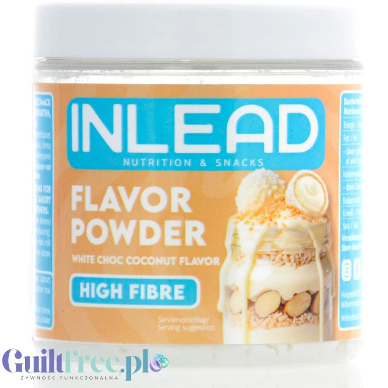 Inlead Flavor Powder White Choc Coconut 90g - błonnikowy aromat słodzący w proszku o smaku Biała Czekolada i Kokos