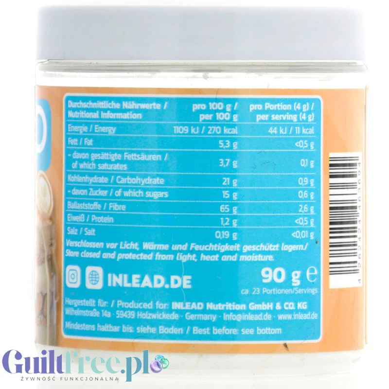 Inlead Flavor Powder White Choc Coconut 90g - błonnikowy aromat słodzący w proszku o smaku Biała Czekolada i Kokos - Image 3