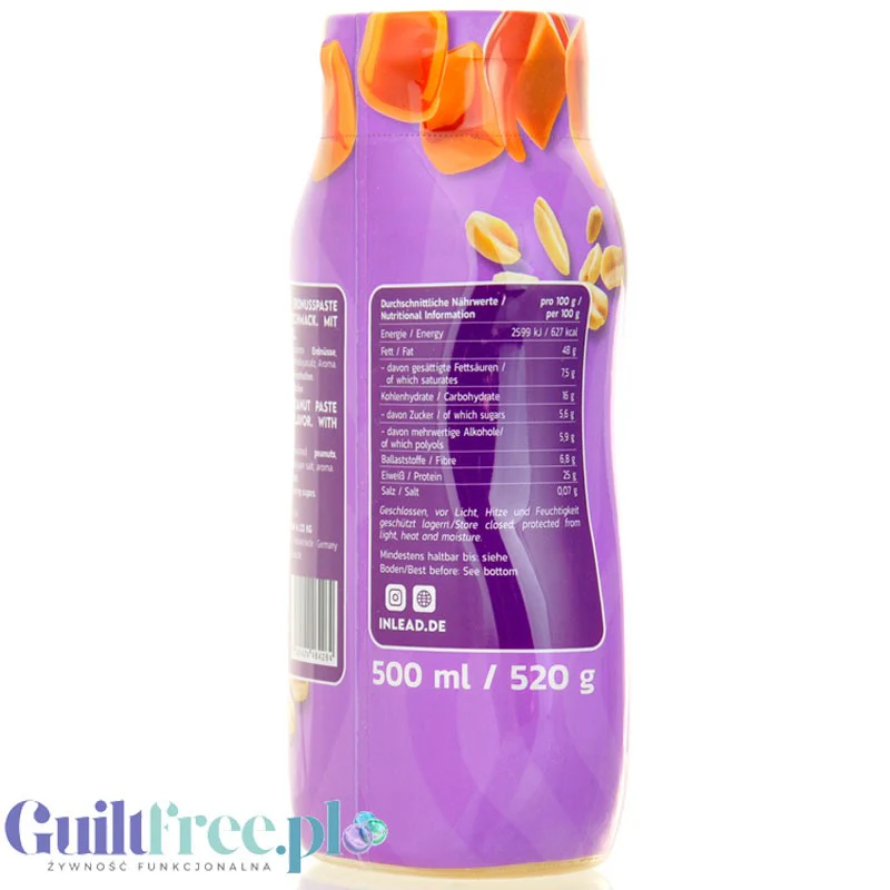 Inlead Peanut Squezze Toffee 500ml - masło orzechowe w tubie z nutą toffi i ksylitolem - Image 3