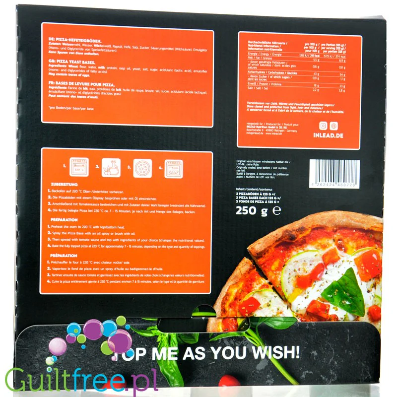 Inlead Pizza Base 2PACK - gotowy spód do pizzy proteinowej 23g białka, bez zagniatania, 2 sztuki - Image 2