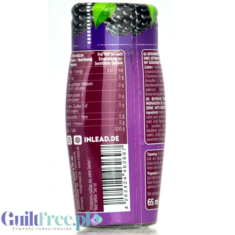 Inlead Squeeze Syrup Blackberry - jeżynowy skoncentrowany syrop do wody bez cukru i kalorii na 8L - Image 2