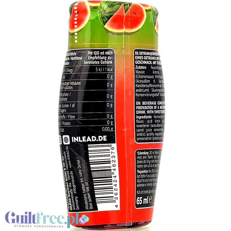 Inlead Squeeze Syrup Watermelon - skoncentrowany syrop do wody bez cukru i kalorii na 8L - Image 2