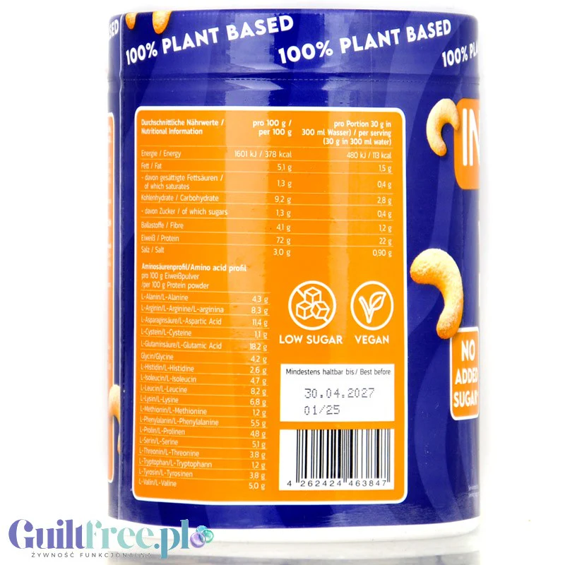 Inlead Vegan Protein Vanillekipferl 300g - wegańska odżywka proteinowa na bazie 4 białek roślinnych ze stewią - Image 3
