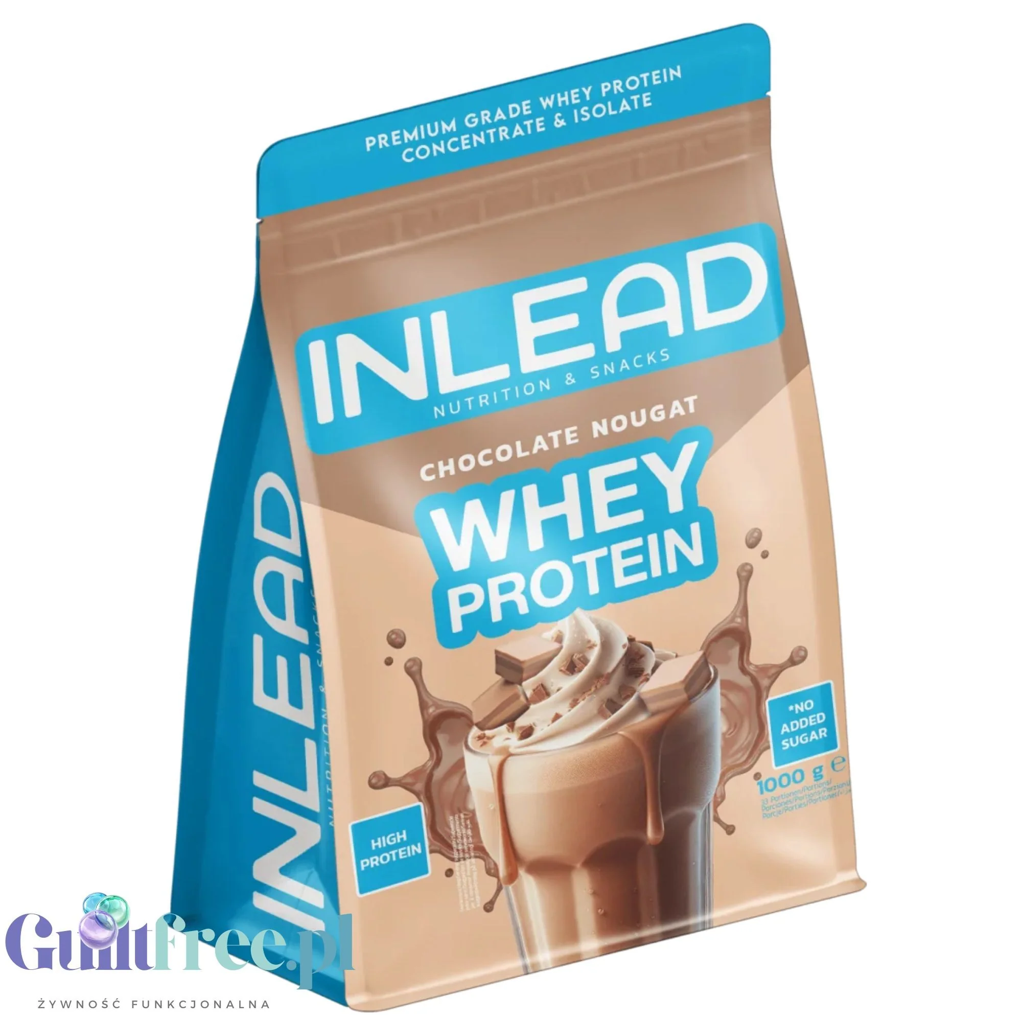 Inlead Whey Protein Chocolate Nougat 1kg - orzechowo-czekoladowa odżywka białkowa WPC WPI