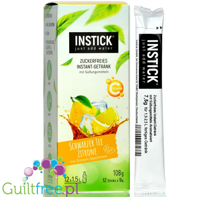 InStick Black Tea Lemon - rozpuszczalna saszetka smakowa do napoi bez cukru, Herbata & Cytryna