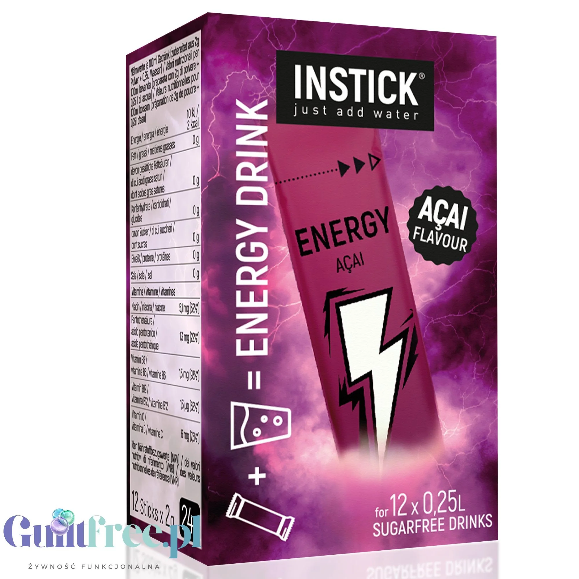 InStick Energy Acai - napój energetyczny instant bez cukru i kalorii