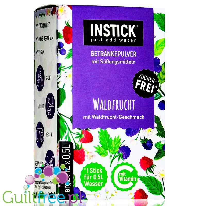 InStick Forest Fruit Sticks - rozpuszczalna saszetka smakowa do napoi bez cukru, Owoce Leśne