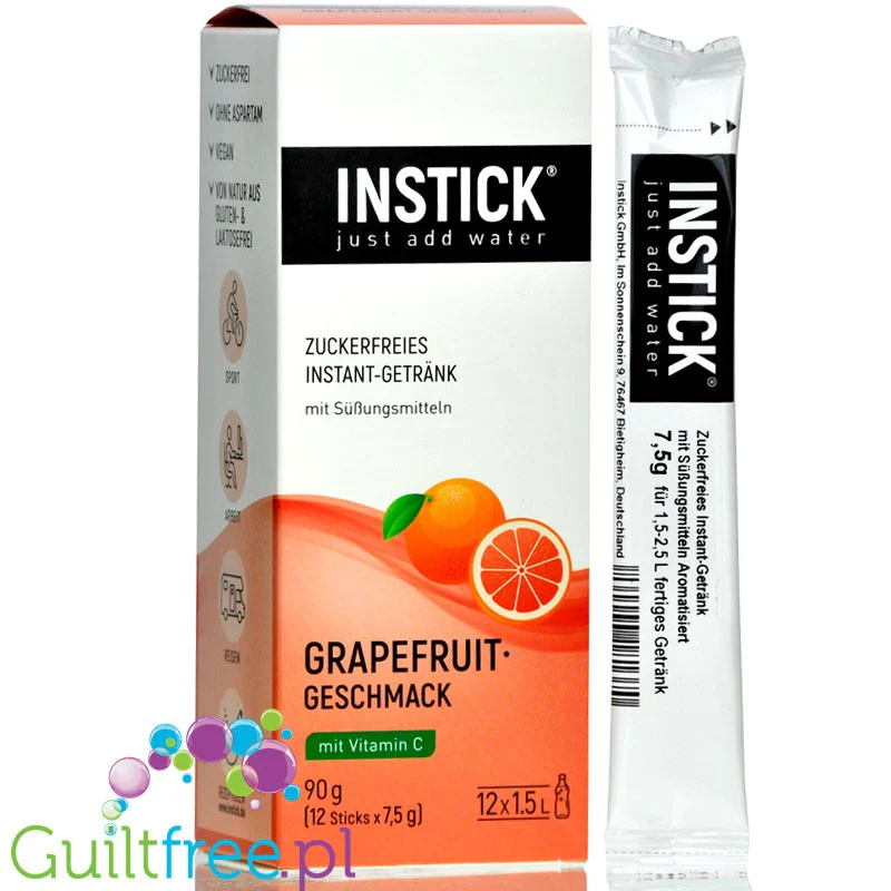 InStick Grapefruit - rozpuszczalna saszetka smakowa do napoi bez cukru, Czerwone Winogrona