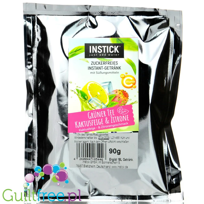 InStick Green Tea, Cactus & Lemon XXL - koncentrat napoju w proszku bez cukru na 18L, Zielona Herbata & Cytryna - Image 2