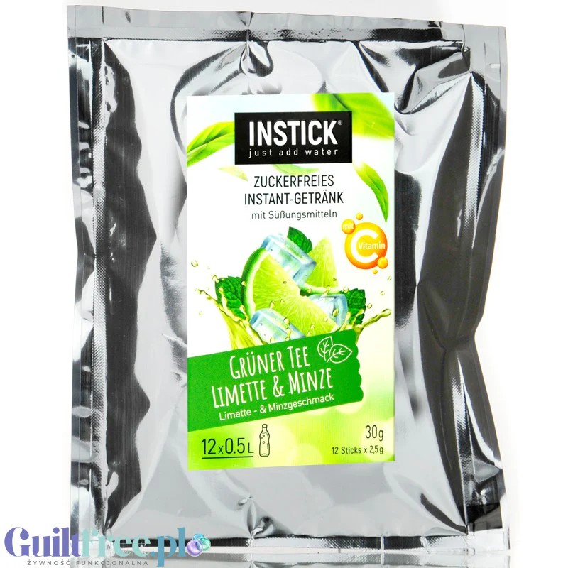 InStick Green Tea Lime & Mint XXL - koncentrat napoju w proszku bez cukru na 18L, Zielona Herbata & Mięta - Image 2