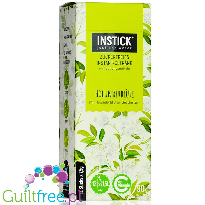 InStick Holunderblüten (Elderflower) - rozpuszczalna saszetka smakowa do napoi bez cukru, smak syrop z kwiatów bzu - Image 3