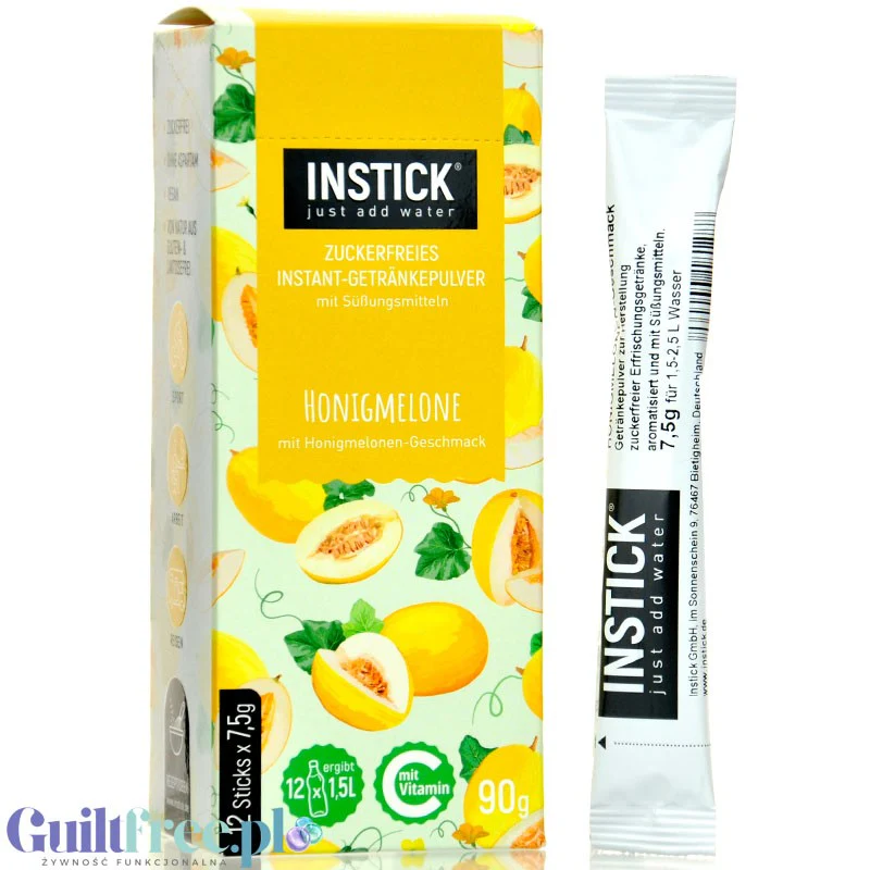 InStick Honeydew Melon - rozpuszczalna saszetka smakowa do napoi bez cukru, Melon Miodowy