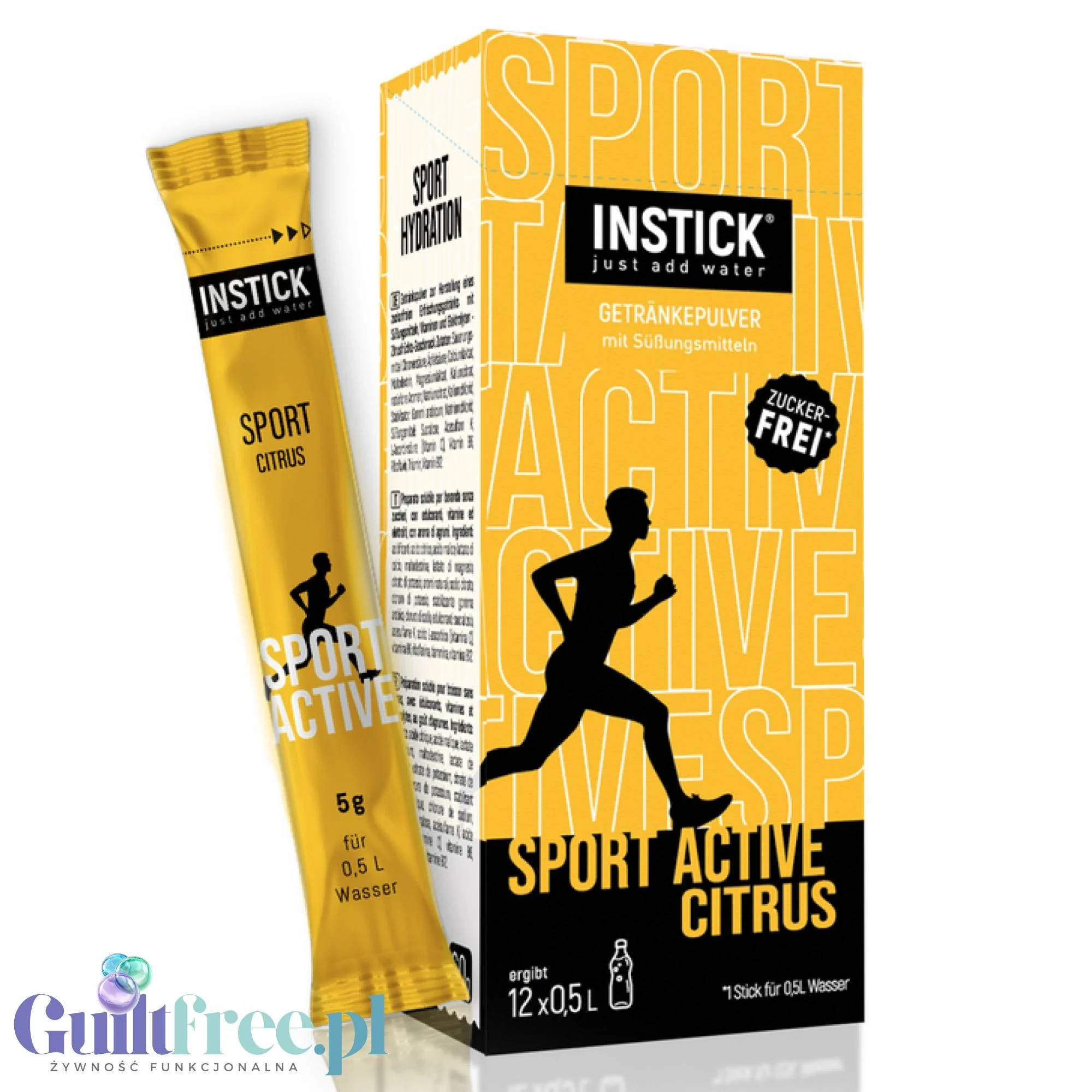 InStick Sport Active Citrus - rozpuszczalna saszetka smakowa do napojów bez cukru z witaminami i minerałami - Image 8