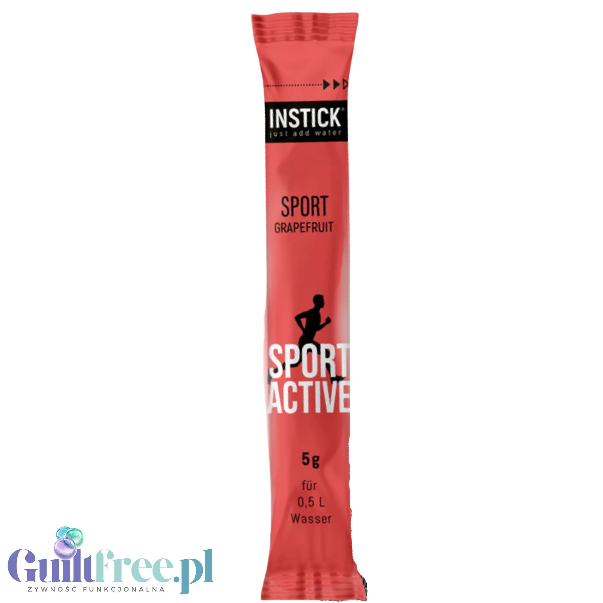 InStick Sport Active Grapefruit - rozpuszczalna saszetka smakowa do napojów bez cukru z witaminami i minerałami - Image 2