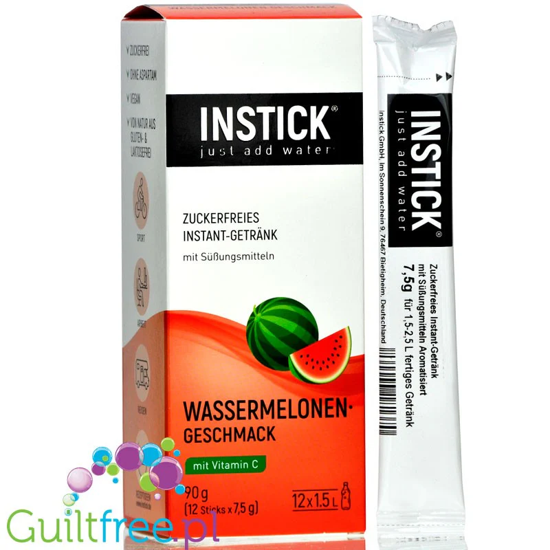 InStick Watermelon - rozpuszczalna saszetka smakowa do napoi bez cukru, Arbuz