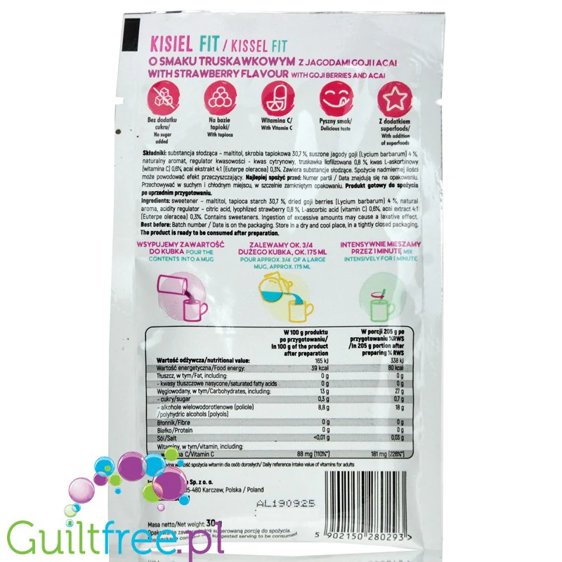 Intenson Kisiel Slim Fit z tapioki, bez cukru, truskawka 80kcal - Image 2