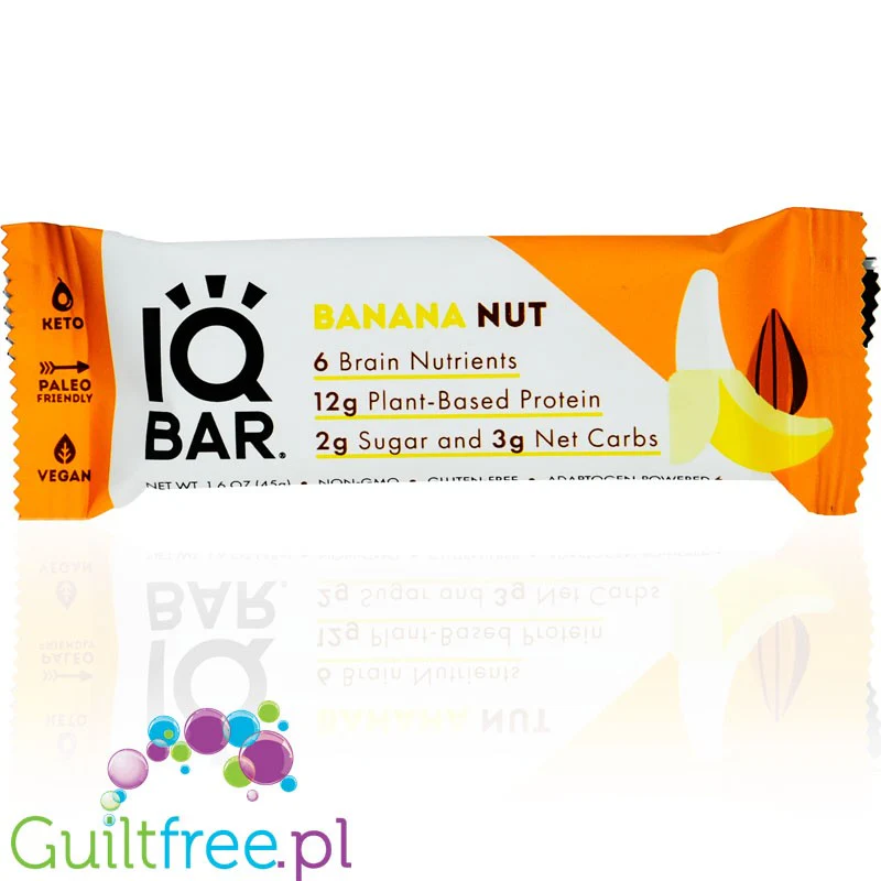 IQ Bar Banana Nut - wegański keto baton białkowy z Lion's Mane (Banan & Migdały)