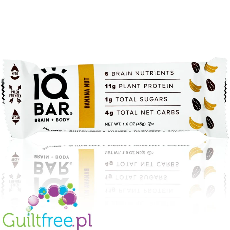 IQ Bar Banana Nut - wegański keto baton białkowy z Lion's Mane (Banan & Migdały) - Image 3