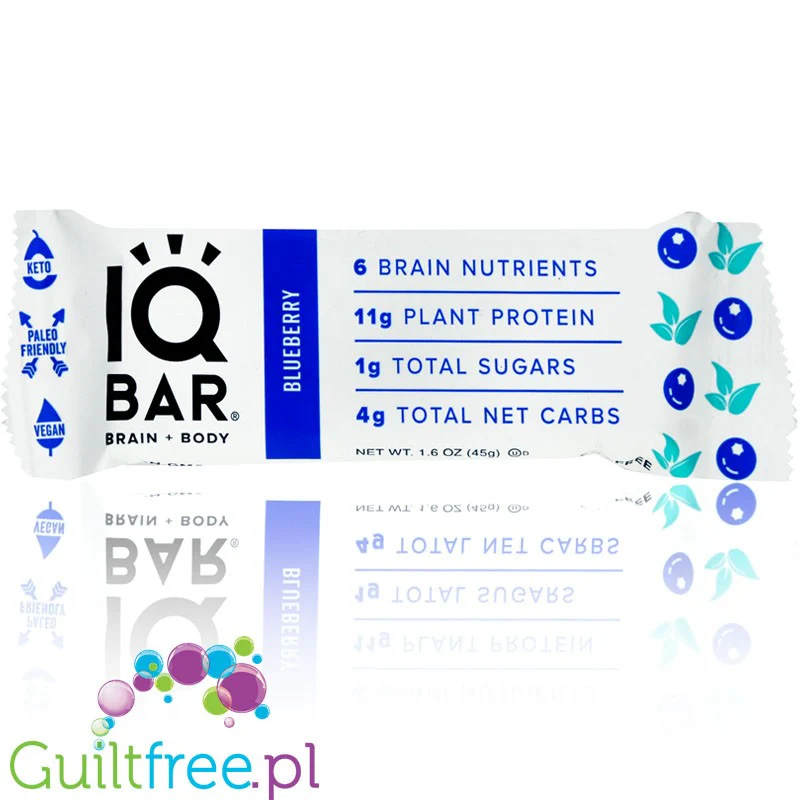 IQ Bar Wild Blueberry - wegański keto baton białkowy z Lion's Mane (Borówkowy) - Image 2