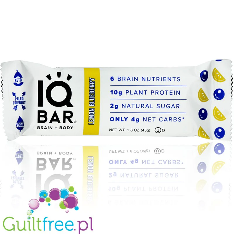 IQ Bar Lemon Blueberry - wegański keto baton białkowy z Lion's Mane (Cytryna & Borówki) - Image 3