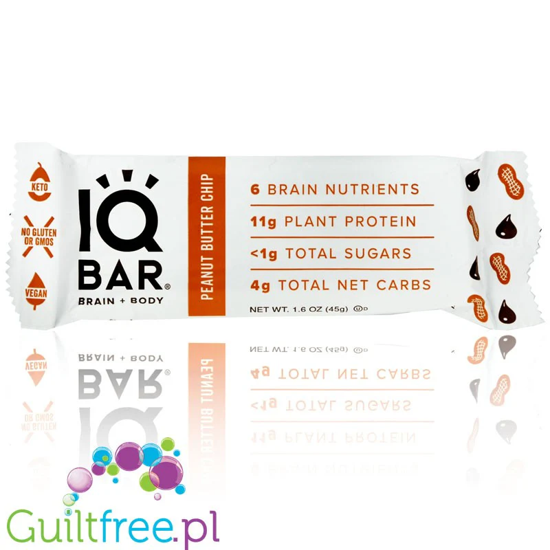 IQ Bar Peanut Butter Chip - wegański keto baton białkowy z Lion's Mane (Orzechy & Czekolada) - Image 2